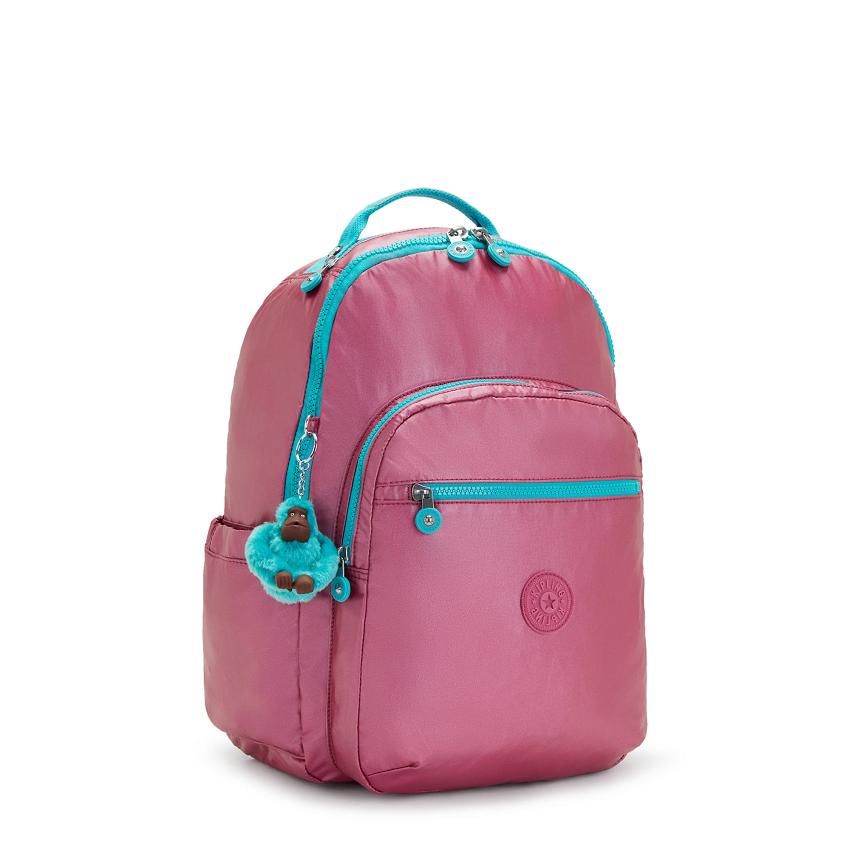 Mochilas Metalicas Kipling Seoul Large Rosas Metal | MXKi1370Q